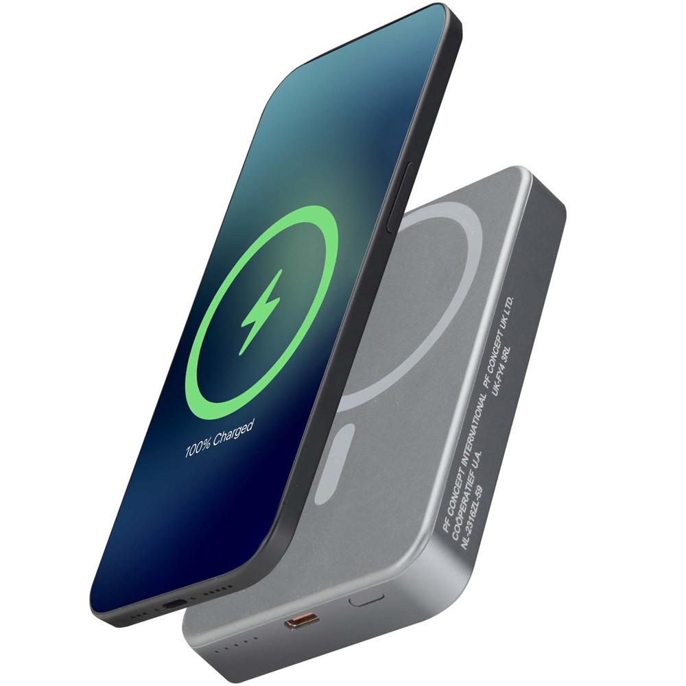 Avis 10.000 mAh RCS powerbank van gerecycled aluminium met magnetische aansluiting 