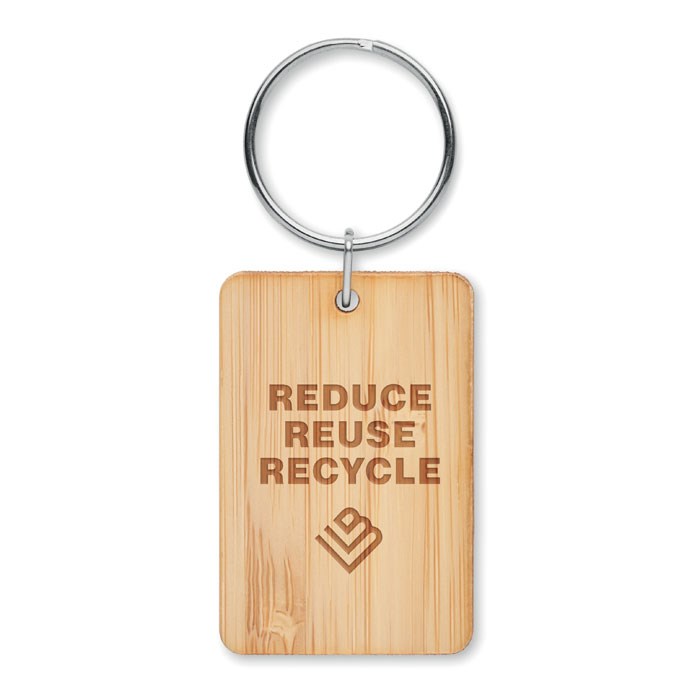 ANGLEBOO - Bamboe rechthoek sleutelhanger