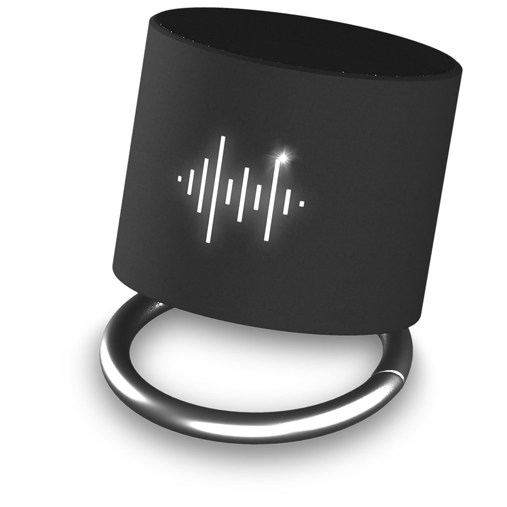 SCX.design S26 speaker 3W voorzien van ring met oplichtend logo - zwart